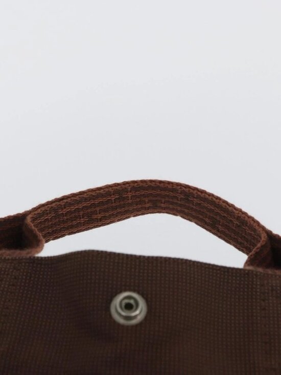 HERMES Her Line Sac A Dos Backpack Canvas Brown Silver Auth ARZ289 main image 4